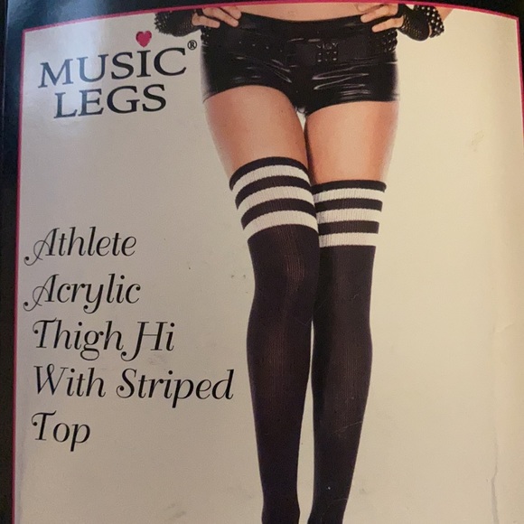 NWT Music Legs - Athletic Thigh Hi w/Striped Top - ADORABLE - Picture 3 of 8